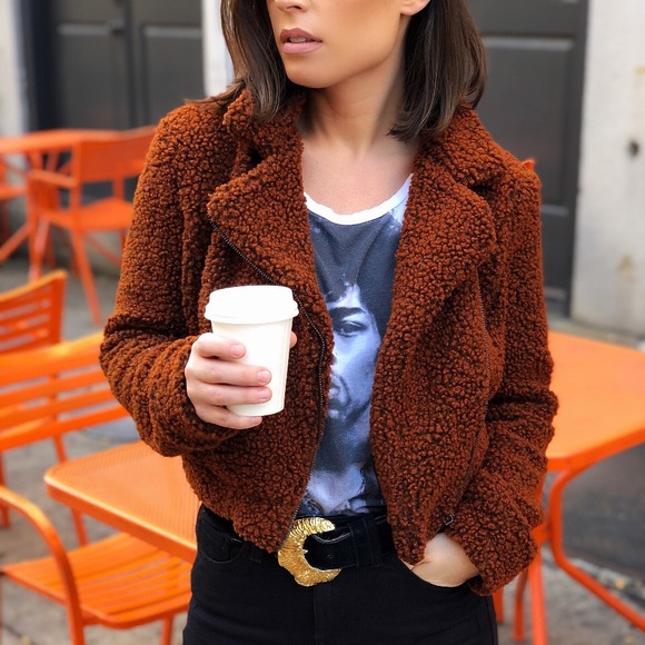 Last✨🆕Hampton Brown Teddy Biker Jacket - Picture 8 of 8